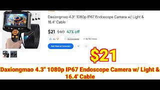 2026-07-06 Daxiongmao 4.3 1080p IP67 Endoscope Camera w Light & 16.4' Cable 2026-07-06 Daxiongmao 4.3 1080p IP67 Endoscope Camera w Light & 16.4' Cable