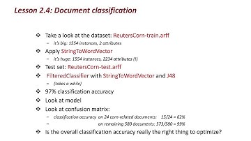 More Data Mining with Weka (2.4: Document classification)
