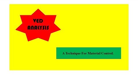 # Lecture Series # VED ANALYSIS