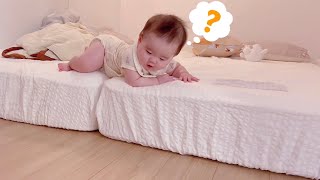 【8months】Baby getting down of the bed | 8month old baby