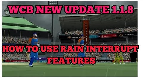 HOW TO USE RAIN INTERRUPT FEATURE IN WCB