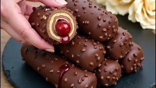 Ein köstliches, hausgemachtes Schokoladen-Kirsch-Dessert – ganz ohne Backofen! In nur 10 Minuten!