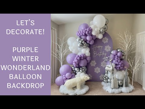 Purple Winter Wonderland Balloon Backdrop Tutorial