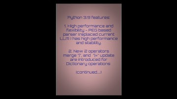 Python # 19 Python 3.9 features | new features in Python 3.9 | #Shorts