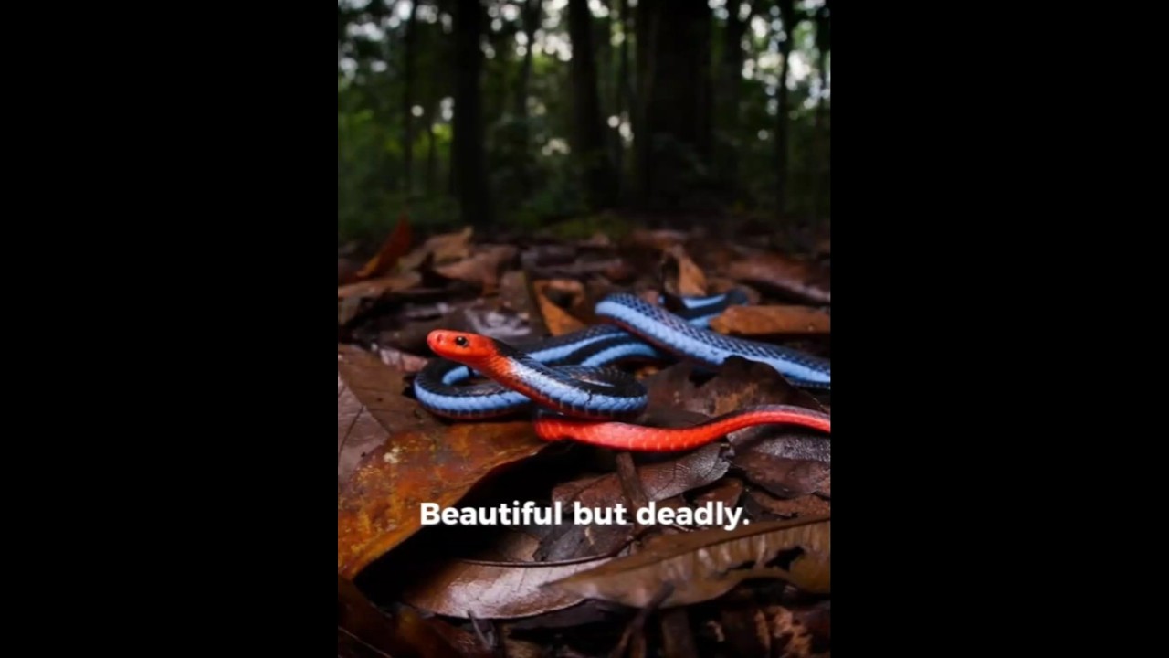 Beautiful but deadly, this is The blue malayan coral snake.