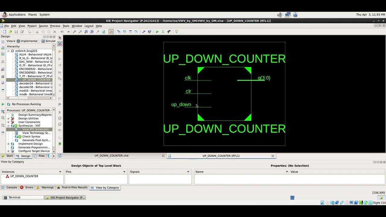 4-bit UP-DOWN Counter using VHDL code