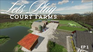 Build and First Contracts | FS22 Coop Let's Play | Court Farms | Episode 1
