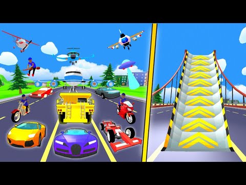 Every Vehicle vs Biggest Ramp Jump of Dude theft wars