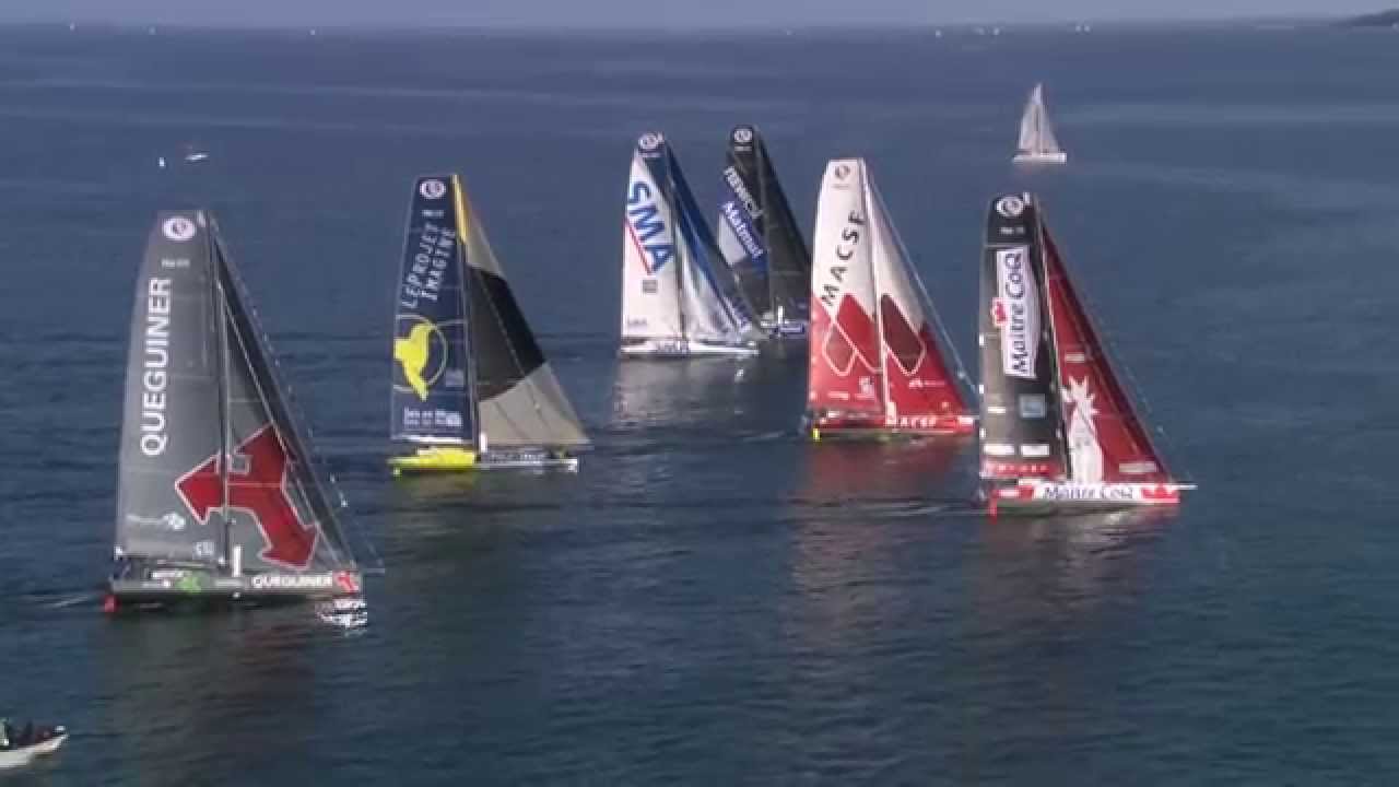Défi AZIMUT 2015 - Les images hélico du depart des Imoca 60