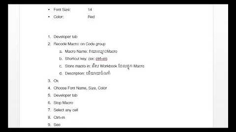 #3 Microsoft Excel   Create Macro   Khmer Teaching