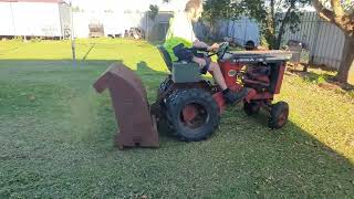 Howard 2000 mowing lawn with flail mower and connecting up at the end