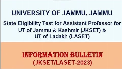 JKSET/LASET Information Bulletin 2023  #jkset #laset #2023 #jammuuniversity
