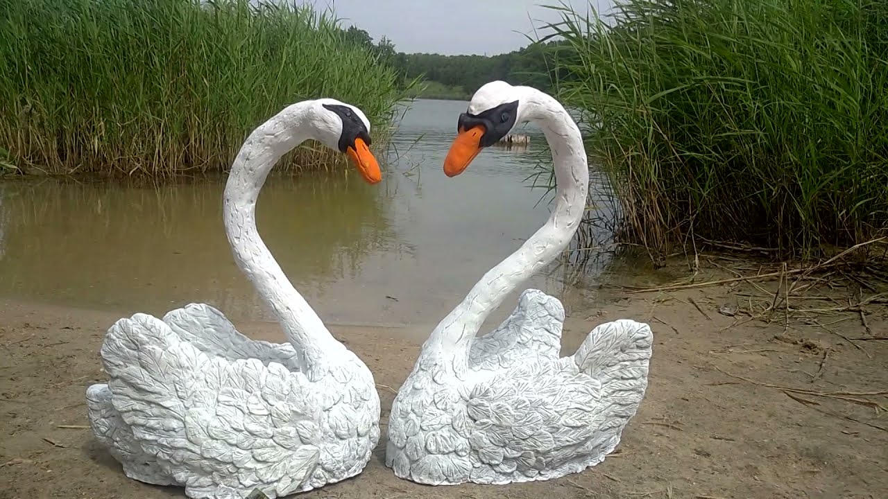 Swan made of art concrete | Diy projects | Cement craft ideas - YouTube