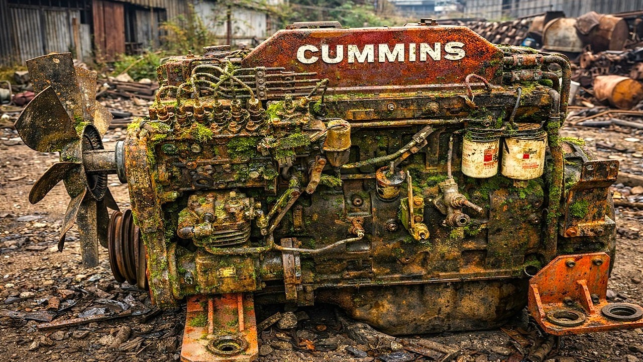 Genius Restoration of a Destroyed Cummins 6-Cylinder Engine Rusted Beyond Total Repair