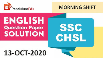 SSC CHSL English Previous Year Paper | SSC CHSL 13 October Shift 1 Paper English | SSC CHSL English