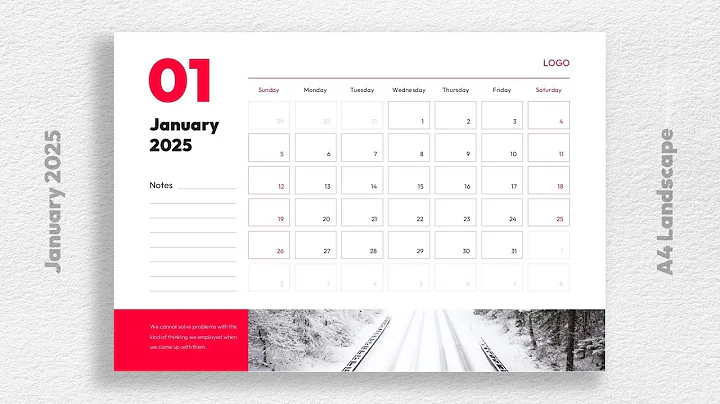 2025 Monthly Calendar PowerPoint Template Free Download by mslides   A4 landscape