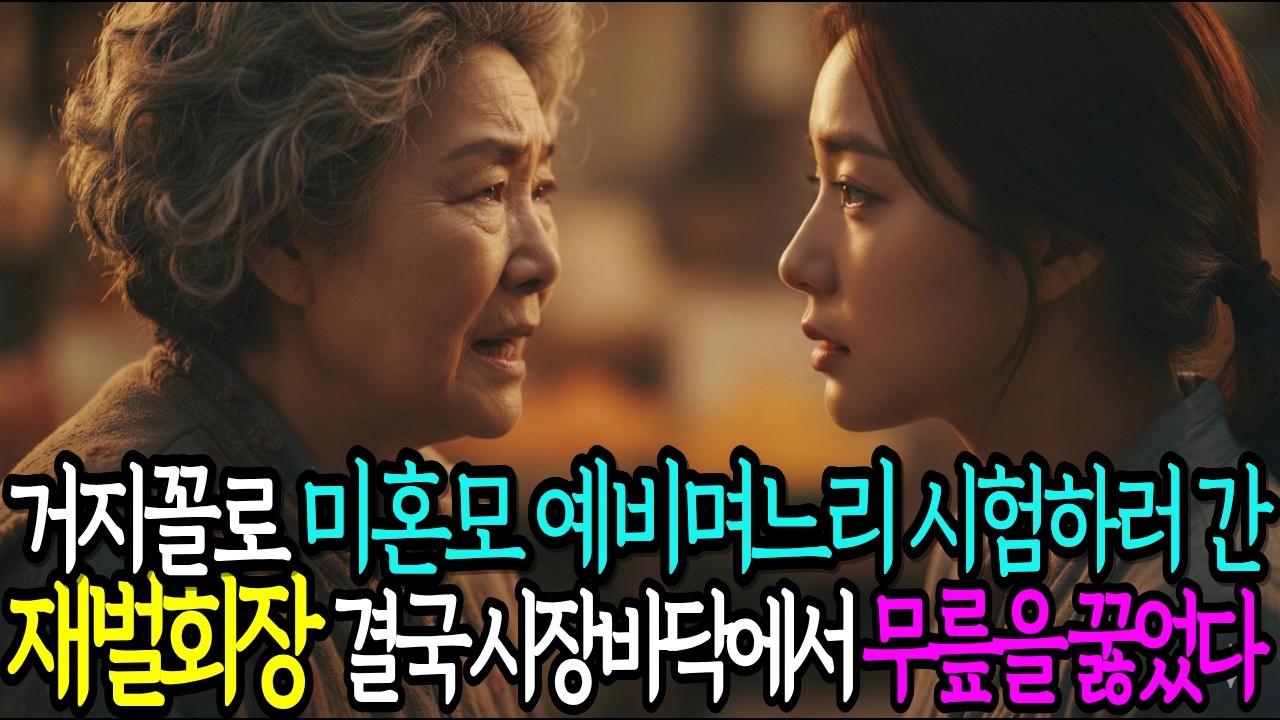 거지꼴로 미혼모 예비 며느리 시험하러 간 재벌회장, 결국 시장 바닥에서 무릎을 꿇었습니다