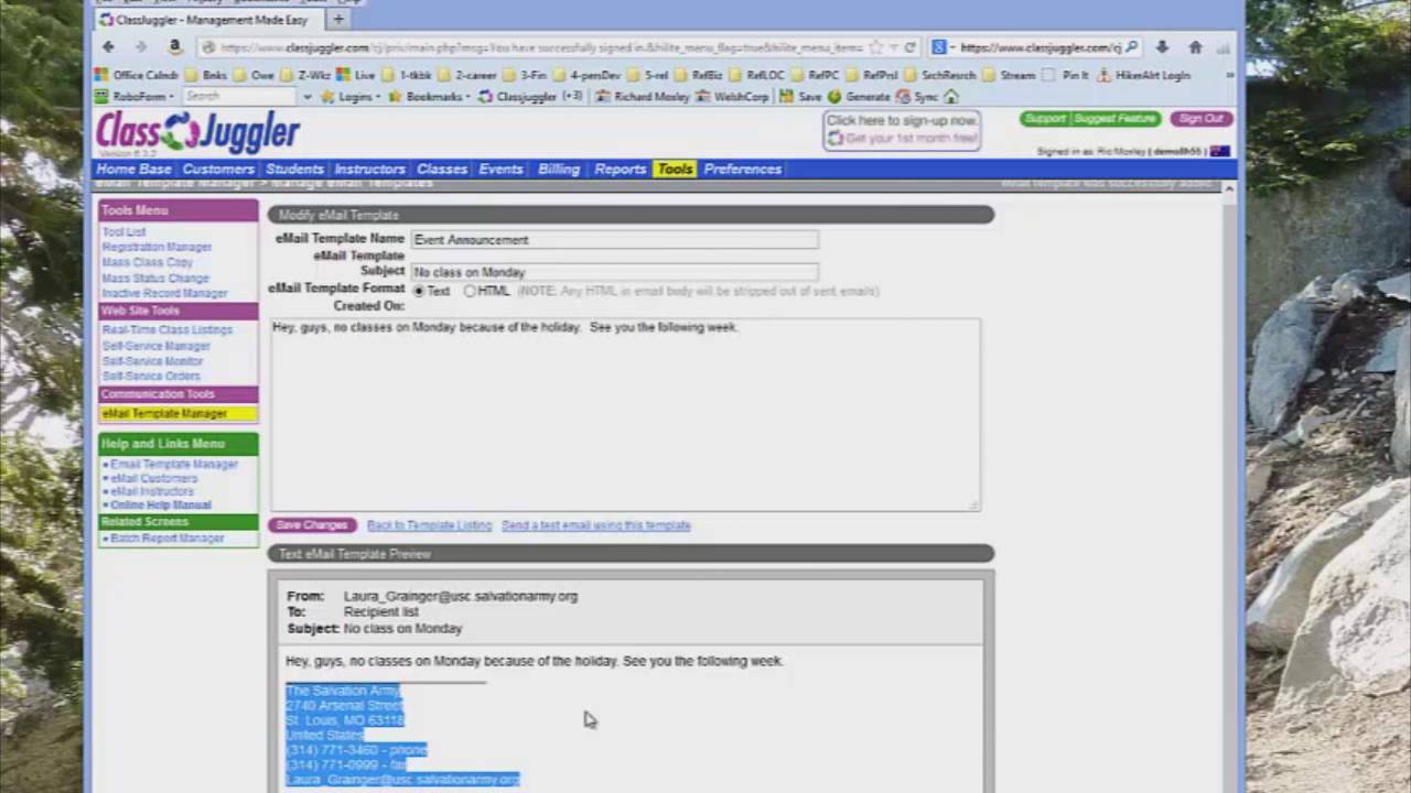 Tutorial: How to Use the EMAIL TEMPLATES feature in ClassJuggler