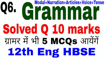 solved grammar question class 12 english hbse 2024 exams by vijay kumar