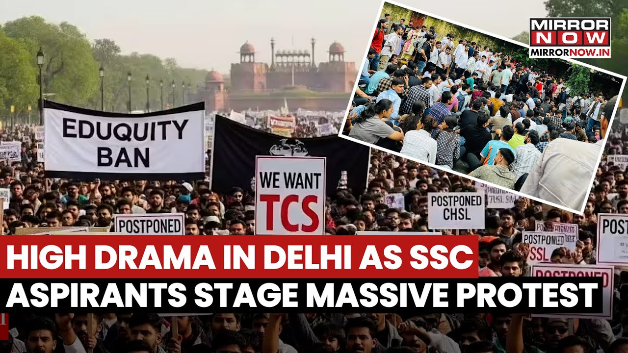 Delhi SSC Protest: Students Storm Jantar Mantar Against Paper Leak; High-Voltage Drama Erupts |Watch