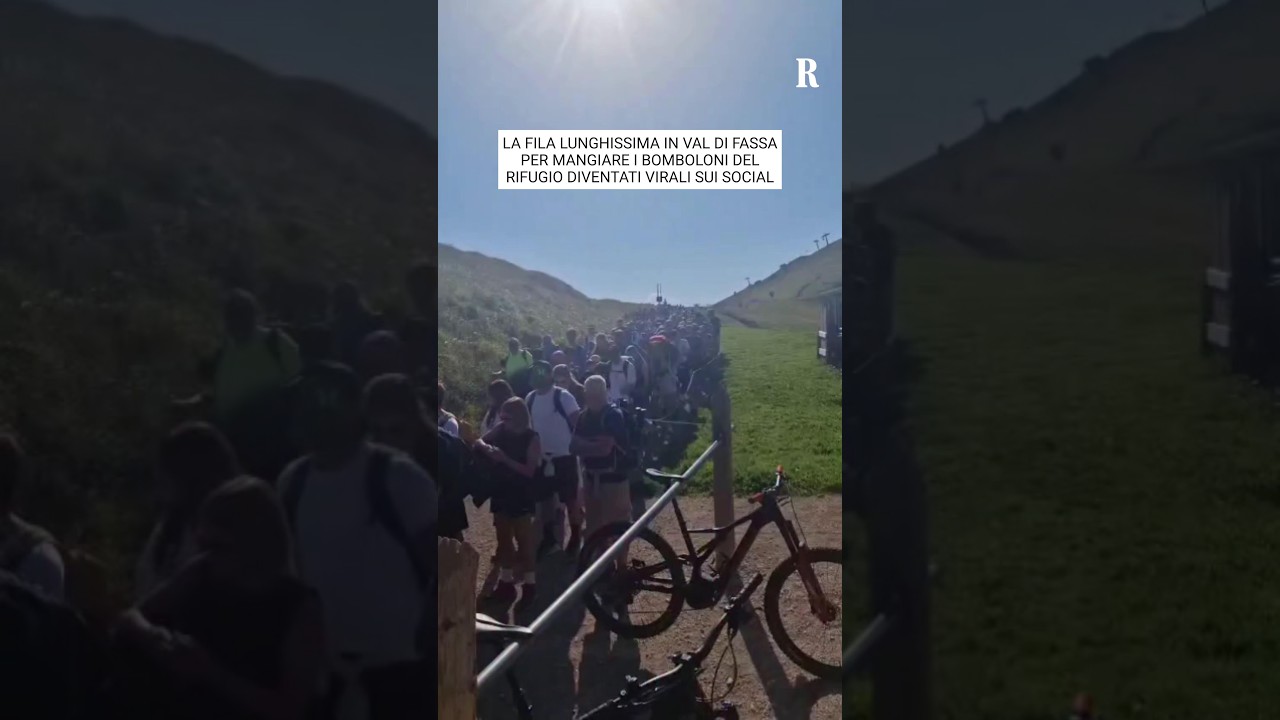 La fila lunghissima in Val di Fassa per mangiare i bomboloni del rifugio diventati virali