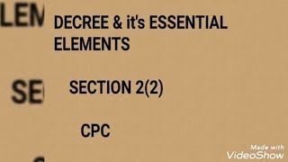 Decree & it's essential elements | Section 2(2) of CPC
