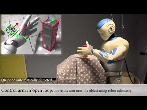 Romeo humanoid robot grasping demonstration v2