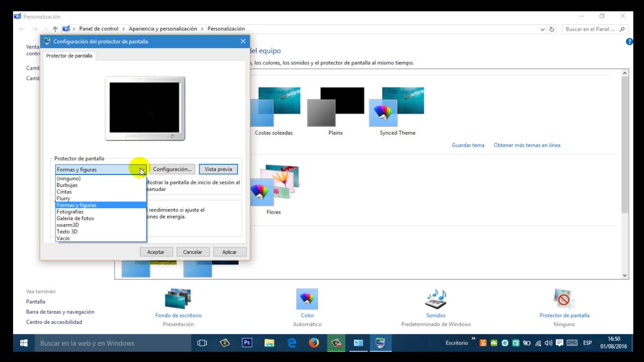 Como Poner El Protector De Pantalla En Windows 10 Youtube