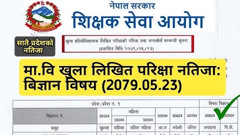 [Mabi] Secondary Level बिज्ञान Teacher Results 2079 | Science Subject (TSC) Result-Check Name List