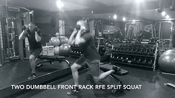 Two Dumbbell Front Rack Rear Foot Elevated Split Squat - Upside Strength Exercise Library