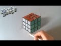 Drawing and coloring Rubiks Cube 3d illusion