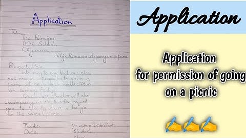 Application for permission of going on a picnic || Application easyhandwriting#writing#application