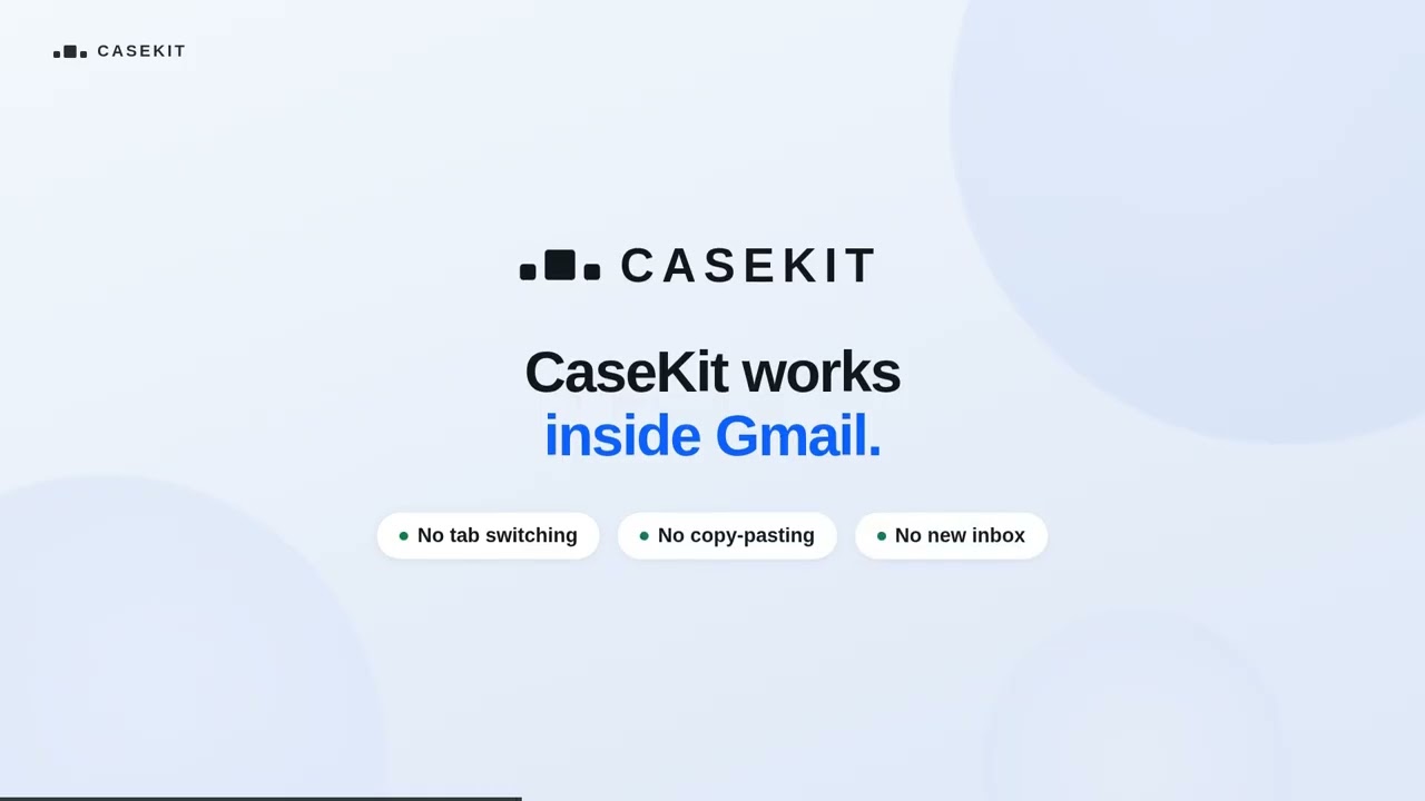 CaseKit finding a Shopify order inside a Gmail conversation