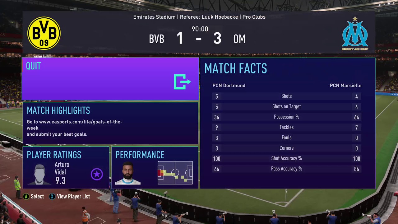 MARSEILLE SECOND LEG STATS VS DORTMUND