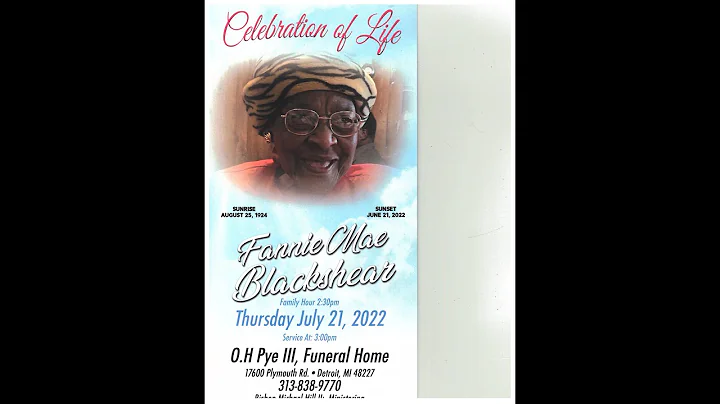 Homegoing Services For Fannie Blackshear