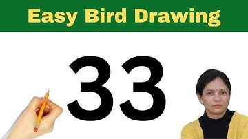 Bird Drawing from Number 33 | Step-by-Step Tutorial | Madhavi