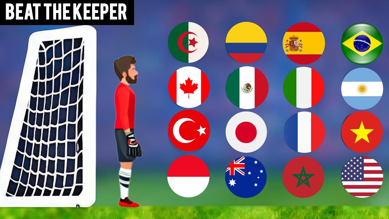 16 COUNTRIES MARBLE RACE | MARBLE SOCCER TOURNAMENT BEAT THE KEEPER