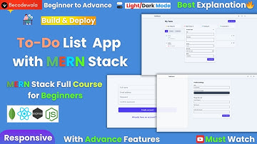 📝Build a Todo List App with MERN Stack | MERN Stack Full Course For Beginners | Part-1 | Becodewala