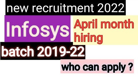 Infosys Mass Hiring 2019-2022 Batch| Infosys System Engineer | Who Can Apply ? Infosys recruitment||
