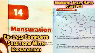 Learnwell smart Maths Class 7 Unit 14 Ex14.3 Solutions| Class 7 learnwell maths Ex 14.3 Solution Pdf