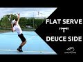 Tennis flat serve t de deuce side  chauffement  connecter le tennis