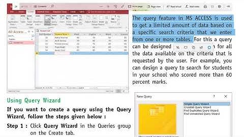 Class - 8 Subject - Computer Chapter - 3 Advance feature of Ms Access 2016  Part 1
