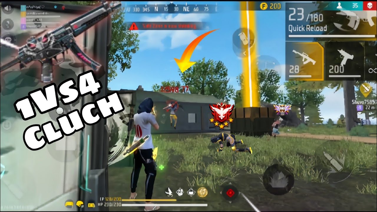 1VS4💪 Cluch Mp5+ Xmate Insane 90℅Win Rate Squad Vs Squad Fullmap 