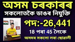 Assam Govt Direct Recruitment 2022- 26,441 Grade-III & Grade-IV Vacancy