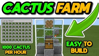 EASIEST Zero Tick AFK Cactus Farm Tutorial - Minecraft Bedrock 1.20