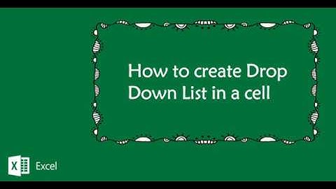 One minute Excel Tutorial - How to create Drop Down list in a cell