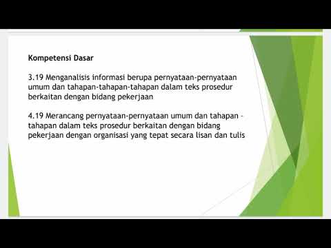 Jelaskan apa yang terdapat di dalam pernyataan umum sebuah teks prosedur