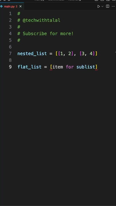 Flatten a list of lists in Python using List Comprehension #coding # ...
