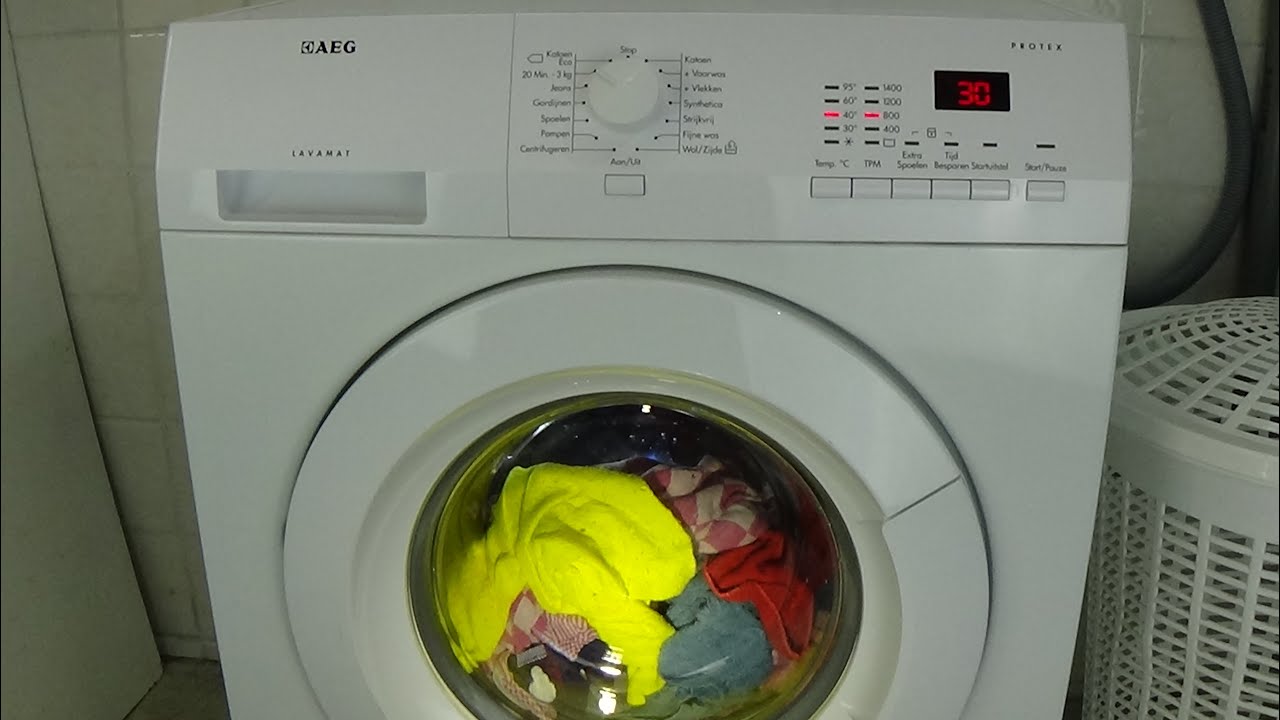 AEG Lavamat Protex cotton 95 degrees program, washing machine test example lavadora #213 -