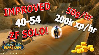 WoW Classic - IMPROVED 40-54 Mage 1 Pull ZF GY Solo! 200k xp/hr | 50g/hr!